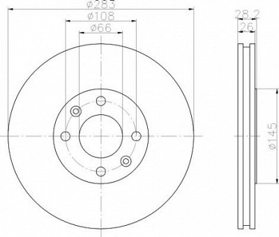 HELLA PAGID 8dd355105051 -  Тормозной диск